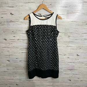 Ivanka  trump black ivory dress sleeveless size 8